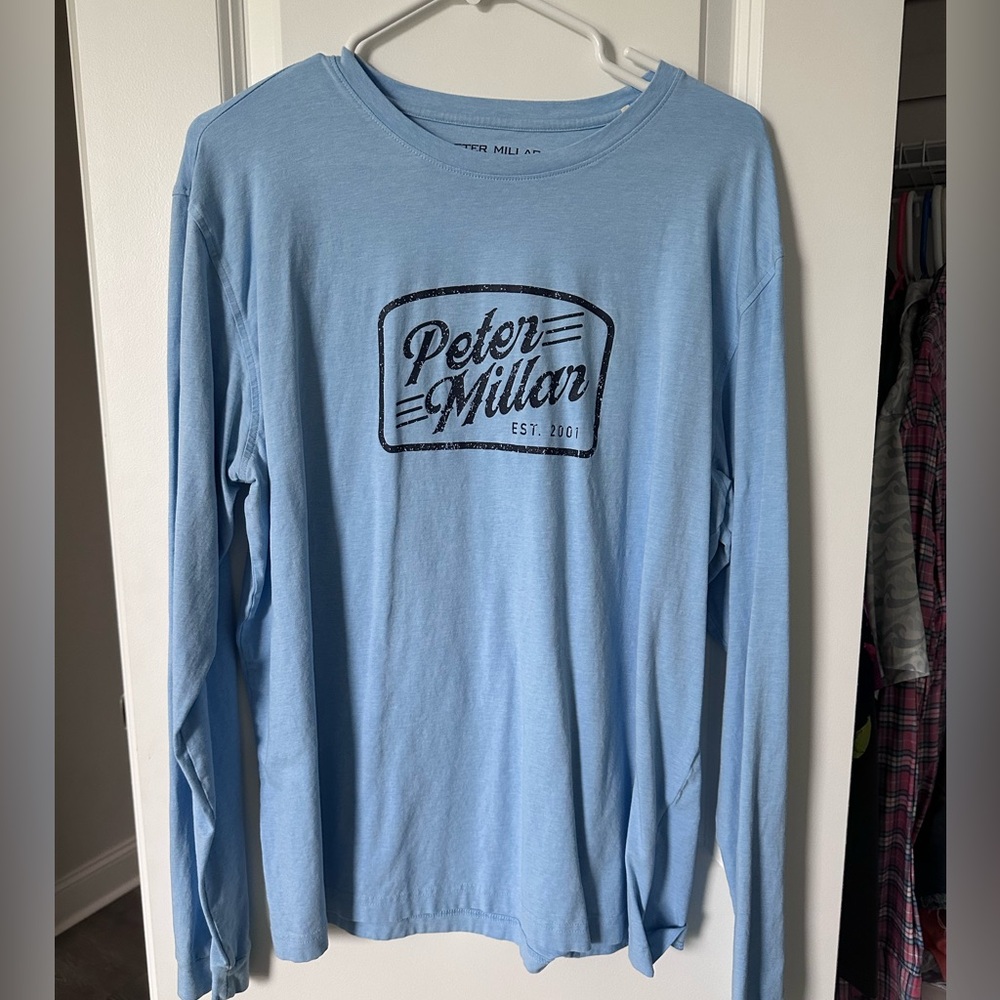 Men’s Peter Millar blue long sleeve tee size XL